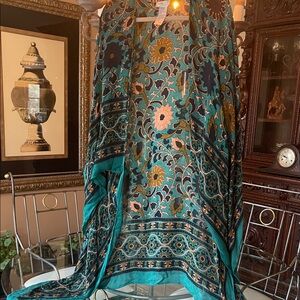Free People Teal and Tan and Black “Kimona-Like” SHAWL!